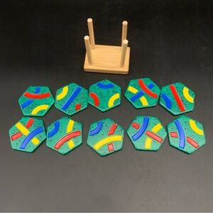 Vintage 1997 Tantrix Discovery Puzzle Game Green Tiles